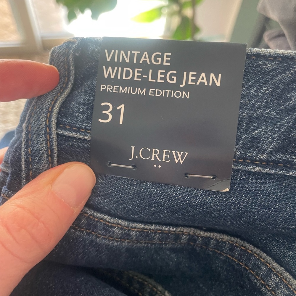 J. Crew Medium Blue Wide-Leg Jeans - Picture 3 of 10